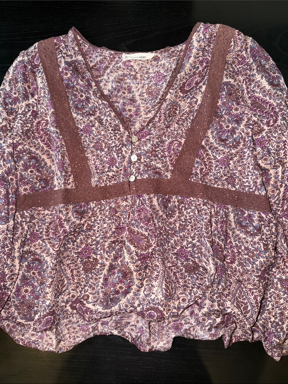 Lucky Brand Mauve Paisley blouse
